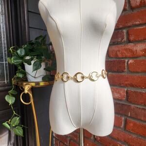 Gold y2k moon face chain